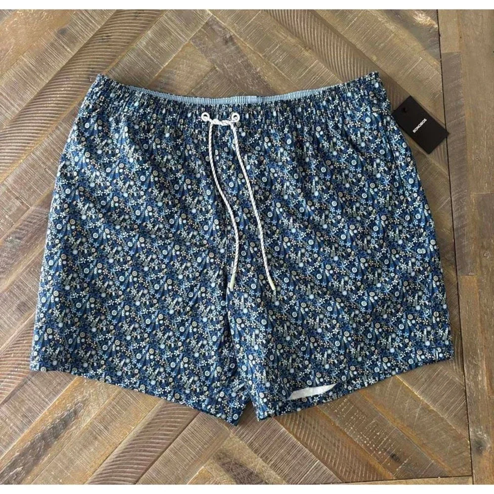 Bonobos Mens Size Large Navy Floral Swim Trunks 7 Inch Inseam  BOE26115RO NWT